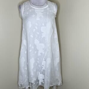 Onebuye Shift Dress Medium Womens White Floral Jacquard Wedding Special Occasion